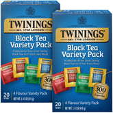 Twinings frente del paquete con variedades y conveniencia