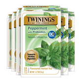 Twinings empaque frontal mostrando 6 paquetes y 108 bolsitas, conveniencia diaria