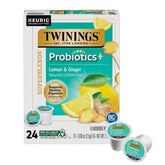 Twinings cápsulas K-Cup frente del empaque que muestra 24 unidades y conveniencia