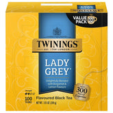 Twinings caja frontal mostrando 100 bolsitas y ventaja de conservación
