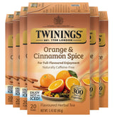 Twinings empaque frontal Orange & Cinnamon, presentación clara y atractiva