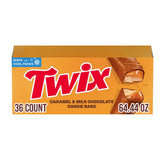 twix frente del empaque mostrando 36 barras y conveniencia para eventos