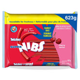 Twizzlers paquete frontal mostrando 623 g y sabor cereza, ideal para compartir