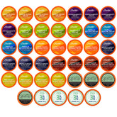 Two Rivers Coffee caja frontal mostrando 40 cápsulas y variedad de sabores