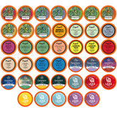 Two Rivers Coffee paquete frontal con 40 cápsulas, muestra variedad