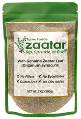 ZAATAR DIP Tyme Foods envase frontal mostrando etiqueta y uso versátil