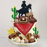 UFROMSKY vista frontal del set vaquero para decorar pasteles, aspecto completo