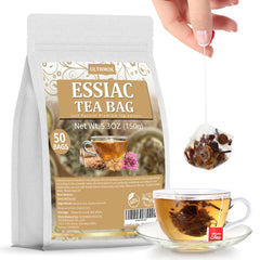 ULTHMOK paquete frontal de Essiac con 50 bolsitas, presentación clara y natural