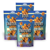 UNBOUND empaque frontal del paquete de nueces Sea Salt & Vinegar mostrando etiqueta y tamaño