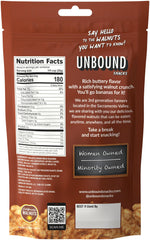UNBOUND detalle de mitades de nuez tostadas, crujiente y alto omega‑3