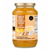 UNHA'S frasco frontal de té yuzu miel jengibre muestra tamaño y etiqueta