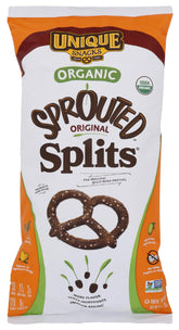 Unique pretzel paquete frente mostrando tamaño y marca para compra clara