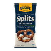 Unique Snacks pretzel en bolsa frontal mostrando el diseño y beneficio de frescura