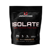 Unmatched envase frontal Rich Chocolate mostrando diseño y beneficio de pureza