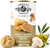 Urbani Truffles frasco delantero mostrando la etiqueta y el contenido gourmet