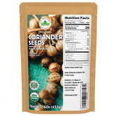 U.S. Wellness Naturals empaque frontal mostrando semillas de cilantro y beneficios orgánicos