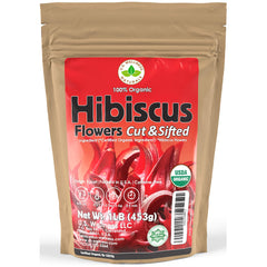 U.S. Wellness Naturals frente del paquete de té de hibisco, bolsa resellable que conserva frescura