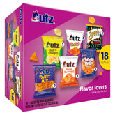 Utz caja frontal del surtido mostrando variedad y conveniencia