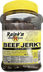 Uxxu Ralph’s frasco frontal mostrando jerky crujiente y almacenaje práctico
