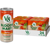 V8 lata frente del empaque mostrando marca y conveniencia