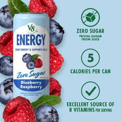 V8 pack de 12 latas alineadas, conveniencia para almacenamiento y uso frecuente