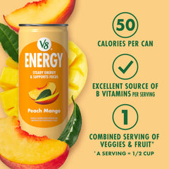 Lata V8 +ENERGY abierta lista para beber que facilita energía natural