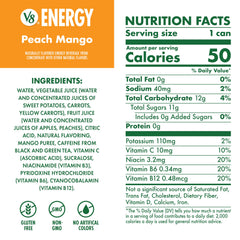 Paquete de 24 latas V8 +ENERGY durazno mango ideal para abasto