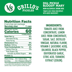 Detalle de etiqueta V8 Grillo's con ingredientes y beneficios claros