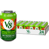 V8 lata frontal 11.5 fl oz mostrando diseño y facil transporte