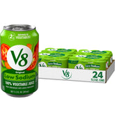 V8 lata frontal mostrando el diseño y conveniencia para llevar