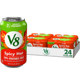 V8 lata frente mostrando diseño y marca, bebida vegetal práctica