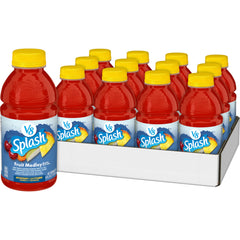 V8 Splash frente del empaque mostrando botella y marca, refresco fácil de servir