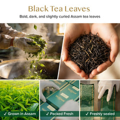 VAHDAM Assam Gold hojas sueltas con puntas doradas, alta calidad