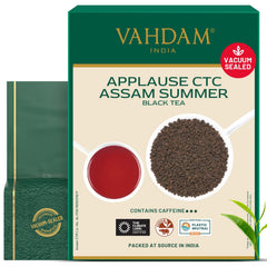 VAHDAM paquete frontal CTC Assam mostrando presentación y frescura