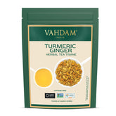 VAHDAM paquete frontal mostrando etiqueta y tamaño del producto