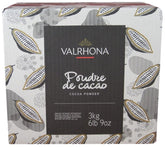 Valrhona frasco frontal mostrando la etiqueta y el tamaño 3 kg, calidad profesional