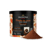Valrhona frente del envase mostrando 250 g y diseño elegante, fácil identificación