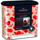 Valrhona lata frontal mostrando etiqueta y tamaño 0,25 kg, calidad profesional