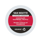 Van Houtte caja frontal mostrando sabor chocolate frambuesa y conveniencia