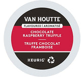 Van Houtte paquete frontal mostrando 24 cápsulas y aroma frutal de frambuesa