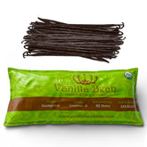 Vanilla Bean Kings empaque frontal mostrando 50 vainas y frescura