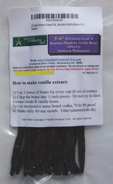 Vanilla Products USA vaina frontal en paquete mostrando calidad y conservación