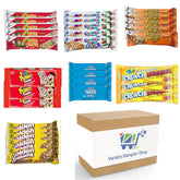 Variety Sampler Shop frente de la caja mostrando 30 barras surtidas y variedad