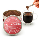 vashon coffee dust empaque frontal mostrando Hot Momma y beneficios