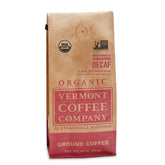 Vermont Coffee Company empaque frontal del descafeinado orgánico con aroma pleno