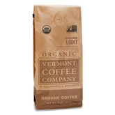 Vermont Coffee Company frente del empaque mostrando sello orgánico y comodidad