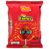 Vero elotes frente del paquete mostrando 40 paletas, práctico para eventos