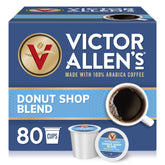 Victor Allen's caja frontal de 80 cápsulas mostrando conveniencia