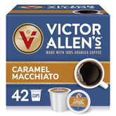 Victor Allen's frontal de la caja mostrando sabor caramelo y conveniencia