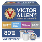 Victor Allen's Coffee frente del empaque mostrando las 4 variedades y conveniencia